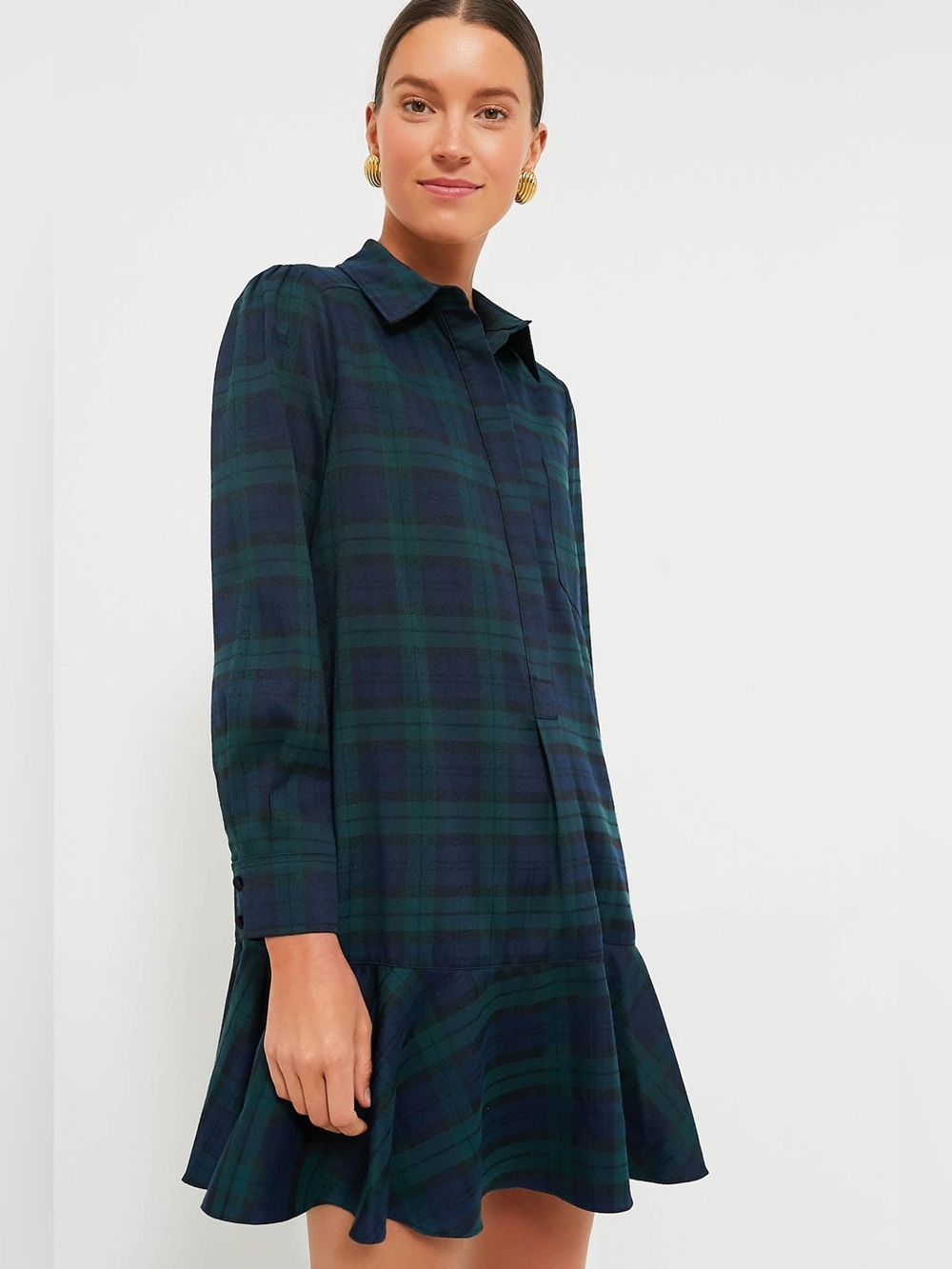 Tuckernuck Green & Navy Plaid Tunic Dress